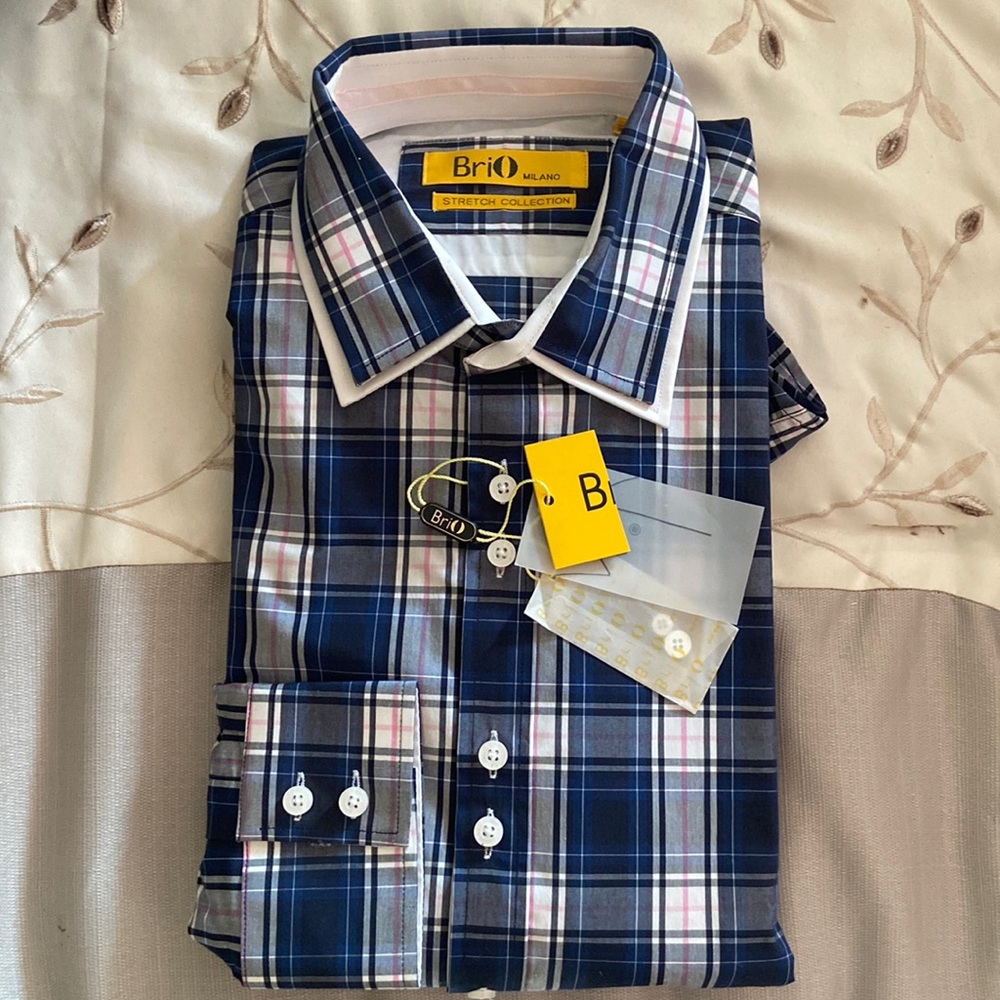 New BriO Milano Stretch Collection Dress Shirt